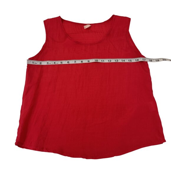 Vintage Insilk Women's 100% Silk Y2K 90s Sleeveless Red Tank Top Size S - Picture 3 of 5